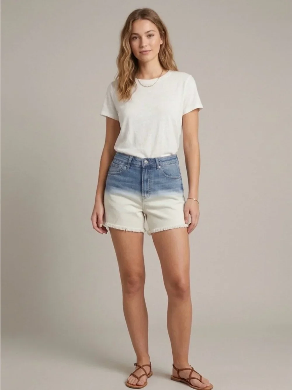 Risen High Rise shorts Ombre Frayed Size Small NWT